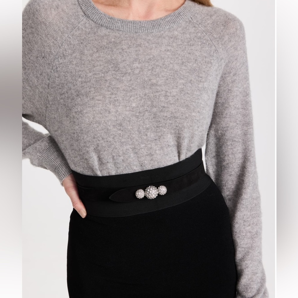 Isabel Marant Tabora Evening Strass Black Belt Size70 $635 - Picture 3 of 6